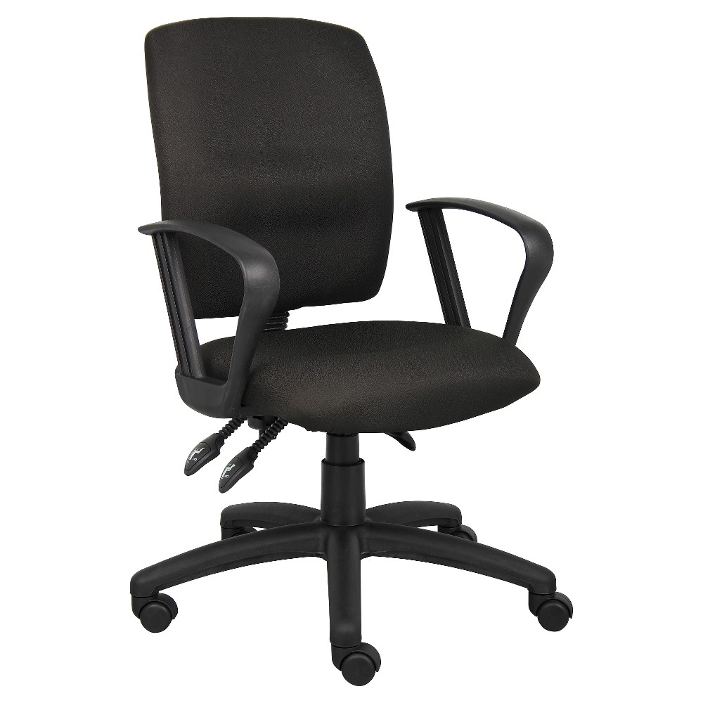 Photos - Computer Chair BOSS Multi-Function Fabric Task Chair with Loop Arms Black -  Office Produc 