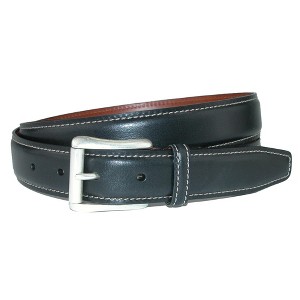 CrookhornDavis Men's Ciga Calfskin Leather Casual Belt with Contrast Stitch - 1 of 3