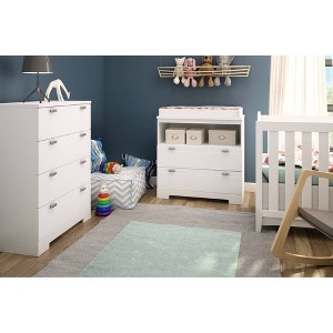 Reevo 4-Drawer Kids' Chest Pure White - South Shore: Modern Kids Dresser with Anti-Tip Hardware, Bedroom Storage - 1 of 4