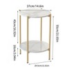 Artloge 2-Tier Round Coffee End Side Table with Storage Shelf - 3 of 4