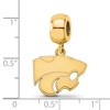 Black Bow Jewelry 14k Yellow Gold Plated Sterling Silver Kansas State Wildcats NCAA Bead Charm - 3 of 4