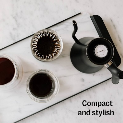 Matte Black Stainless Steel Gooseneck Pour-Over Kettle with Thermometer