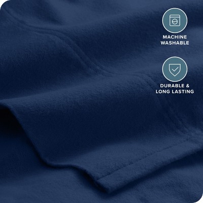 King Dark Blue Organic Cotton Flannel Sheet Set