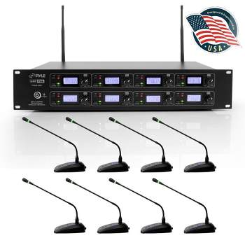 Pyle 8 Channel Conference Microphone System - Black