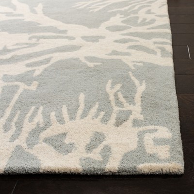 Elegant Gray Hand-Tufted Wool 3' x 5' Rectangular Area Rug