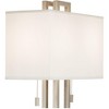 Possini Euro Design Modern Table Lamp 30" Tall with Dimmer Brushed Nickel Metal White Rectangular Shade for Bedroom Living Room House Home Bedside - 3 of 4