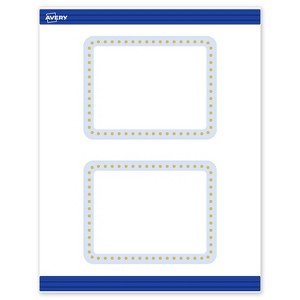 Avery 4.25" x 5.5" Cards, Gold Dots with Blue Border, 20 ct - 1 of 4