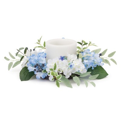Melrose Hydrangea Floral Candle Ring 8"D