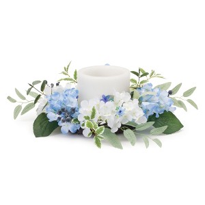Mixed Hydrangea Floral Candle Ring 8"D - 1 of 1