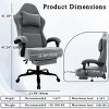 Ergonomic Gaming Chair, Electronic Gaming Chair With Massage Lumbar Support And Foot Pedals, Fabric Computer Chair - 3 of 4