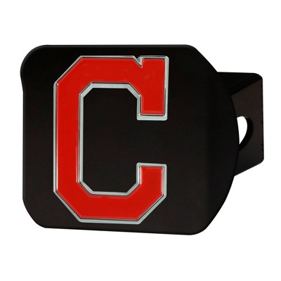 MLB Cleveland Indians Metal Emblem Hitch Cover - Black