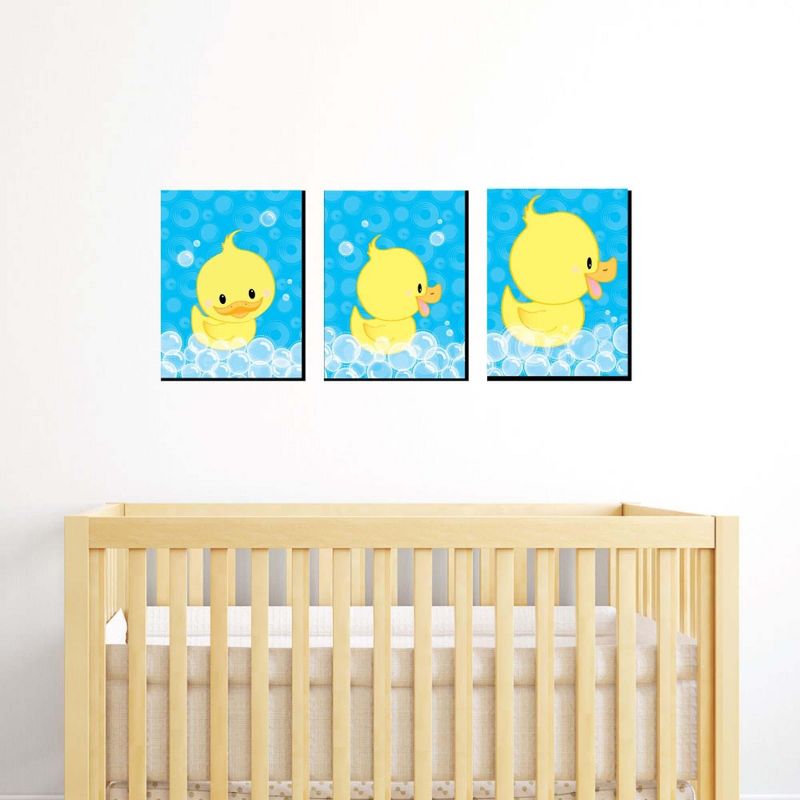 Big Dot of Happiness Ducky Duck - Rubber Ducky Nursery Wall Art and Kids Room Decorations - Gift Ideas - 7.5 x 10 inches - Set of 3 Prints, 2 of 8