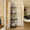 Alilang 23.25 Inch Decorative Corner Shelf with Scrollwork Design and Four-Tier Storage-Cappuccino - 2 of 4