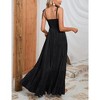 Women's Maternity Dress Summer Square Neck Sleeveless Smocked Baby Shower Photoshoot Spaghetti Strap Maxi Boho Dress - 4 of 4