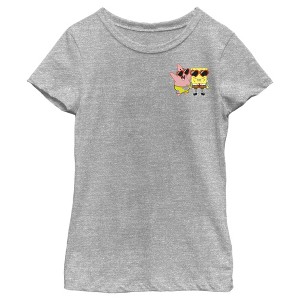 Girl's SpongeBob SquarePants Small Patrick in Heart-Shaped Sunglasses T-Shirt - 1 of 4