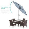 Best Choice Products 7.5ft Outdoor Solar Patio Umbrella for Deck, Pool w/ Tilt, Crank, LED Lights - 2 of 4