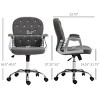 Adjustable Plush Office Chair with Arms and Tufted Back, Swivel Rolling Desk Chair for Home Workspace-3irtyhousy - 4 of 4