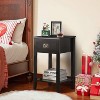 VECELO 1/2PCS 2-tier Nightstand Modern Side End Tables with Drawer & Open Shelf for Living Room, Bedroom - image 4 of 4