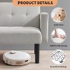 75.5” Convertible Futon Sofa Bed, PU Leather Small Couch Sofa with Wood Legs & 700lbs Capacity, Adjustable Folding Loveseat - 4 of 4