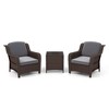 Costway 3 PCS Outdoor Patio Furniture Set with Cushions and Tempered Glass Coffee Table - 2 of 4