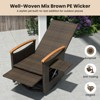 Tangkula Set Of 2 Patio Rattan 360° Swivel Recliner Lounge Chair w/Adjustable Backrest & Footrest Cushioned Push Back Reclining Seat w/Flip Side Table - 4 of 4