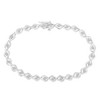 Haus of Brilliance Silver 1/2 Cttw Rose Cut Diamond Almond Shape Link Tennis Bracelet - 2 of 4