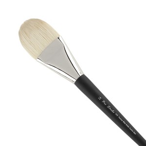 Creative Mark Pro Stroke Premium White Chungking Hog Bristle Artist Paint Brush - Filbert - Natural Bristle Brush w/ Great Control Suitable for Oils, - 1 of 4