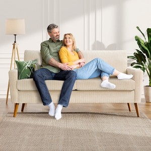 Dyonery 68" Small Loveseat for Bedroom Office Mid Century Modern Loveseat Sofa Couch with Spring Cushion for Livng Room,Solid Wood,Tool-Free Assembly - 1 of 4