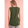I AM A FASHION JUNKY Jungle Green Solid Color Distressed Ripped Tank Top - 2 of 4