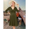 Women's Maternity Dress 3/4 Sleeve V Neck Nursing Dresses Casual A Line Ruffle Party Midi Dress - 2 of 4