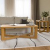 Spassway Wood Coffee Table Set Modern Coffee Table with Square End Table Living Room Table Set with Criss Cross Base for Apartment Home Office - 2 of 4