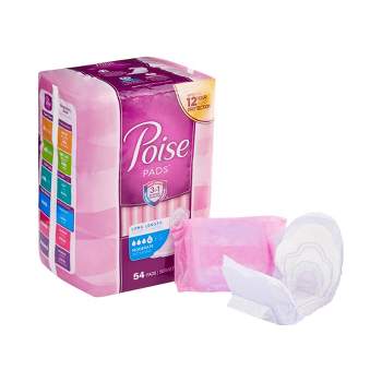 Poise Incontinence Pads for Women, 4 Drop, Moderate Absorbency, 54 - 66 Pads