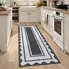 Garvee Modern Border Area Rug Farmhouse Scalloped Bordered Pattern Rugs Washable Low Pile Non Slip Rugs for Living Room - 2 of 4