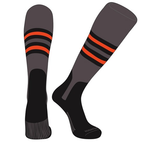 PEAR SOX OTC Baseball Softball Stirrup Socks (F, 7in) Graphite, Black, Orange, B - image 1 of 3