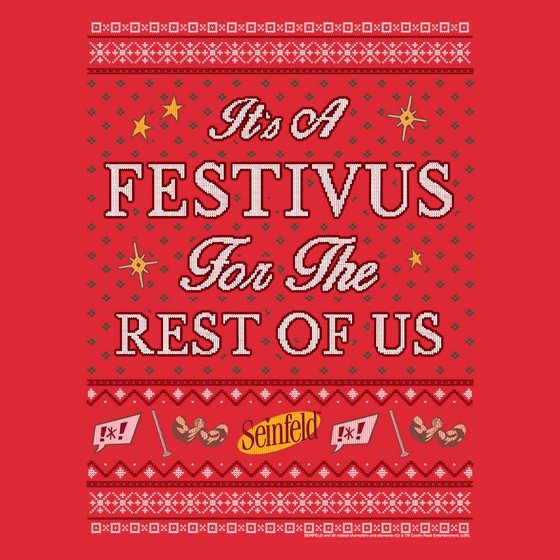 Men's Seinfeld It's A Festivus for the Rest of Us Sweater Print T-Shirt, 2 of 6