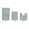 Hugo 3-Piece Bath Rug Set 100% Premium Cotton Tufted Chevron Pattern Bathmats for Bathroom, Super Soft Absorbent Machine Washable - 2 of 4
