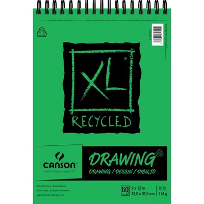 Canson XL Recycled Spiral Drawing Paper Pad 9"X12"-60 Sheets