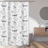 Sweet Jojo Designs Boy, Girl, Unisex/Gender Neutral Shower Curtain 72in.x72in. Cartoon Puppy Grey Taupe and Blue - image 2 of 4