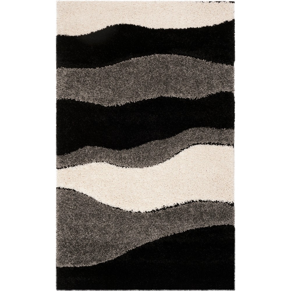 4'x6' Shapes Loomed Area Rug Gray/Black - Safavieh