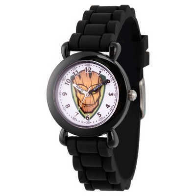 Boys' Marvel Guardians Of The Galaxy Evergreen Groot Plastic Time Teacher Watch - Black