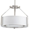Progress Lighting, Ratio Collection, 3-Light Semi-Flush, Brushed Nickel, White Linen Drum Shade - 2 of 4
