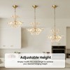 KAISITE Glass Flower Chandelier Gold 6-Light Modern Floral Pendant Light for Dining Room & Bedroom - 3 of 4