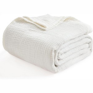 Attop All-Season Breathable Gauze Cotton Throw Blanket - 50"x70" Large Size, Soft Lightweight for Couch & Bed - 1 of 4