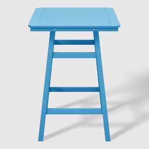 WestinTrends Malibu 30" All Weather HDPE Outdoor Patio Square Counter Height Bistro Table with Umbrella Hole - 1 of 4