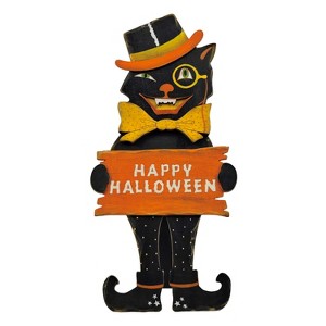 Transpac Plywood Halloween Cat Decor Multicolor Wood Figurines Tabletop Decoration for Indoor Use and Gift Giving - 1 of 1