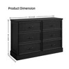 TackView Farmhouse 6-Drawer Dresser, 47''Wide 6 Chest of Drawers Storage,for Bedroom Living Room Nursery(White) - 3 of 4