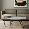 HomeRoots Set of Two Gray and Black Wood and Steel Round Nested Coffee Tables - 2 of 4