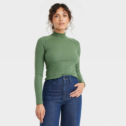 Women's Mock Turtleneck Cashmere-like Pullover Sweater - Universal Thread™  White Xs : Target