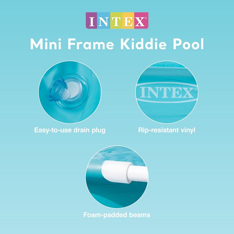 Intex 4 Foot x 12 Inch Miniature Durable Vinyl Outdoor Above Ground Frame Kiddie Swimming and Teaching Baby Pool for Ages 3 and Up, Blue, 3 of 7