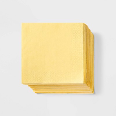 30ct Beverage Napkins Yellow - Spritz&#8482;